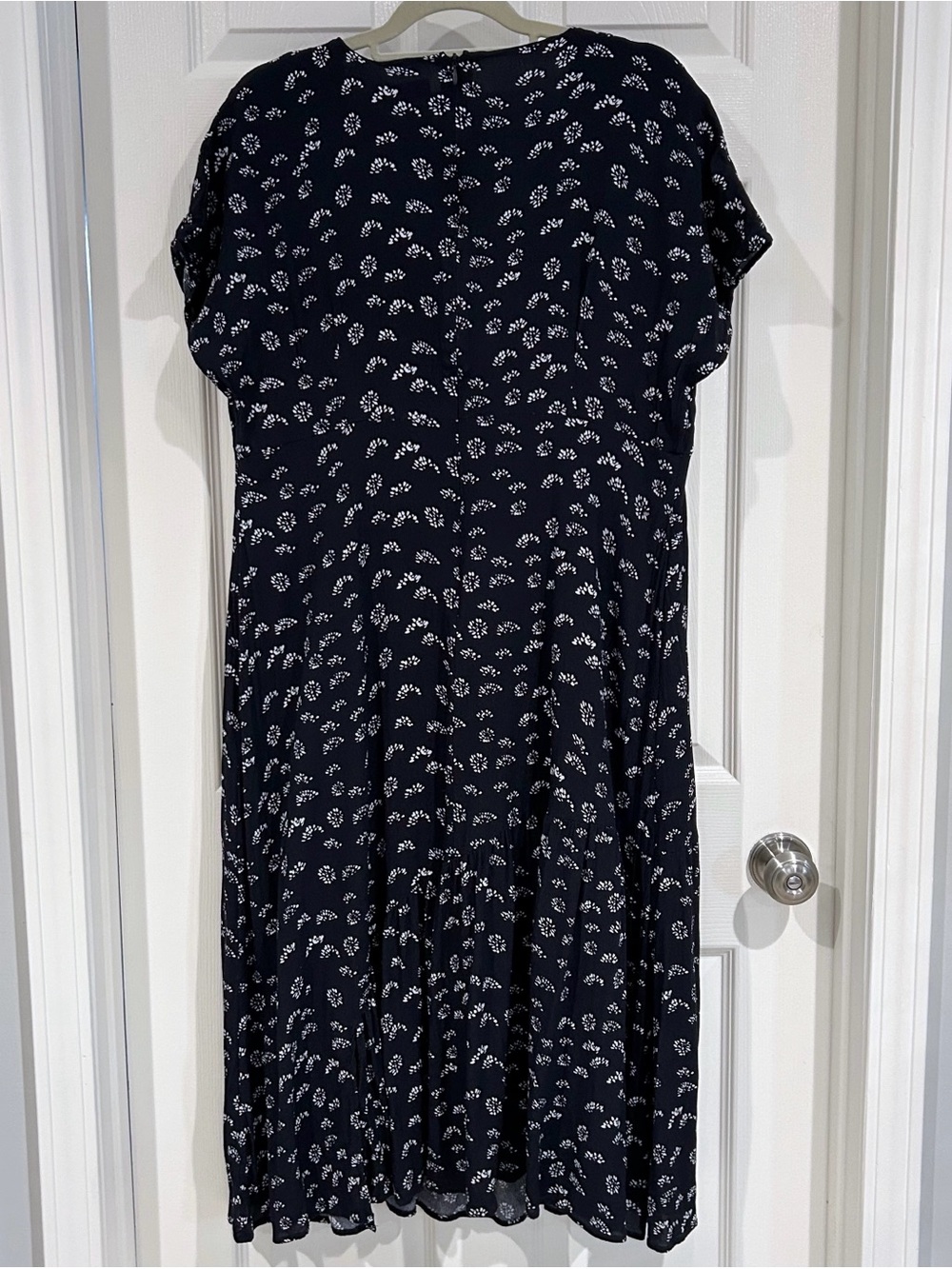 Mint Velvet Boho Flowy Fit Flare Short Sleeve Navy Maxi Dress US 14 - Picture 8 of 14